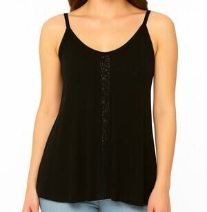 San Francisco City Lights Gypsy Lace Cami Tank Top Black Size XL NEW